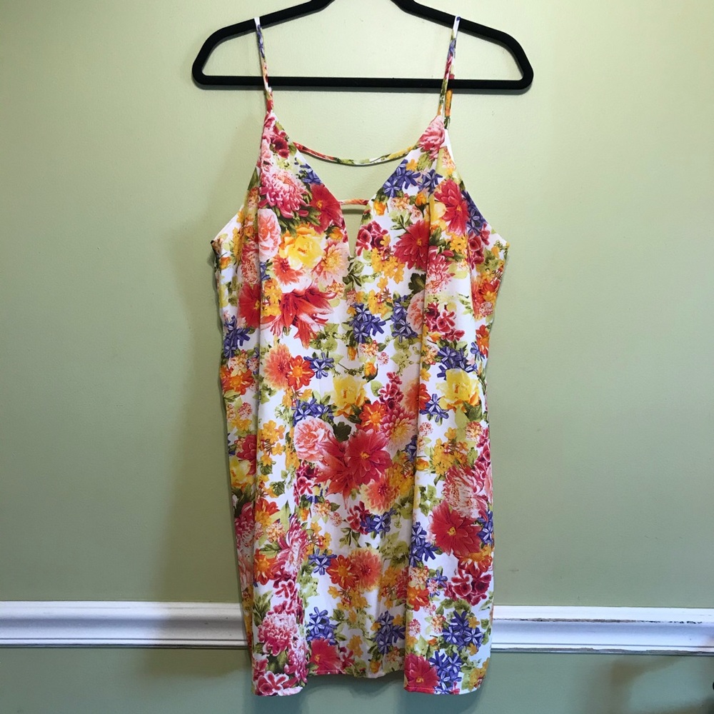 Forever 21 Floral Chiffon Dress Sz Large
